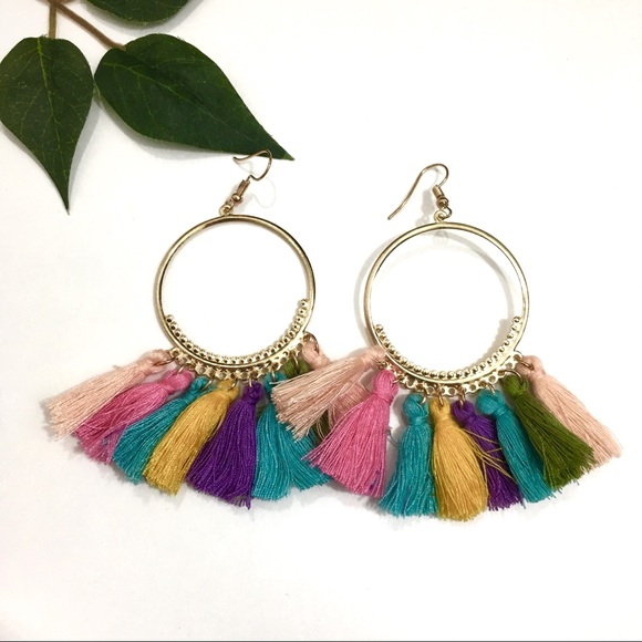 East Coast Resale Jewelry - Aimee • Gold Hoop Tassel Earrings